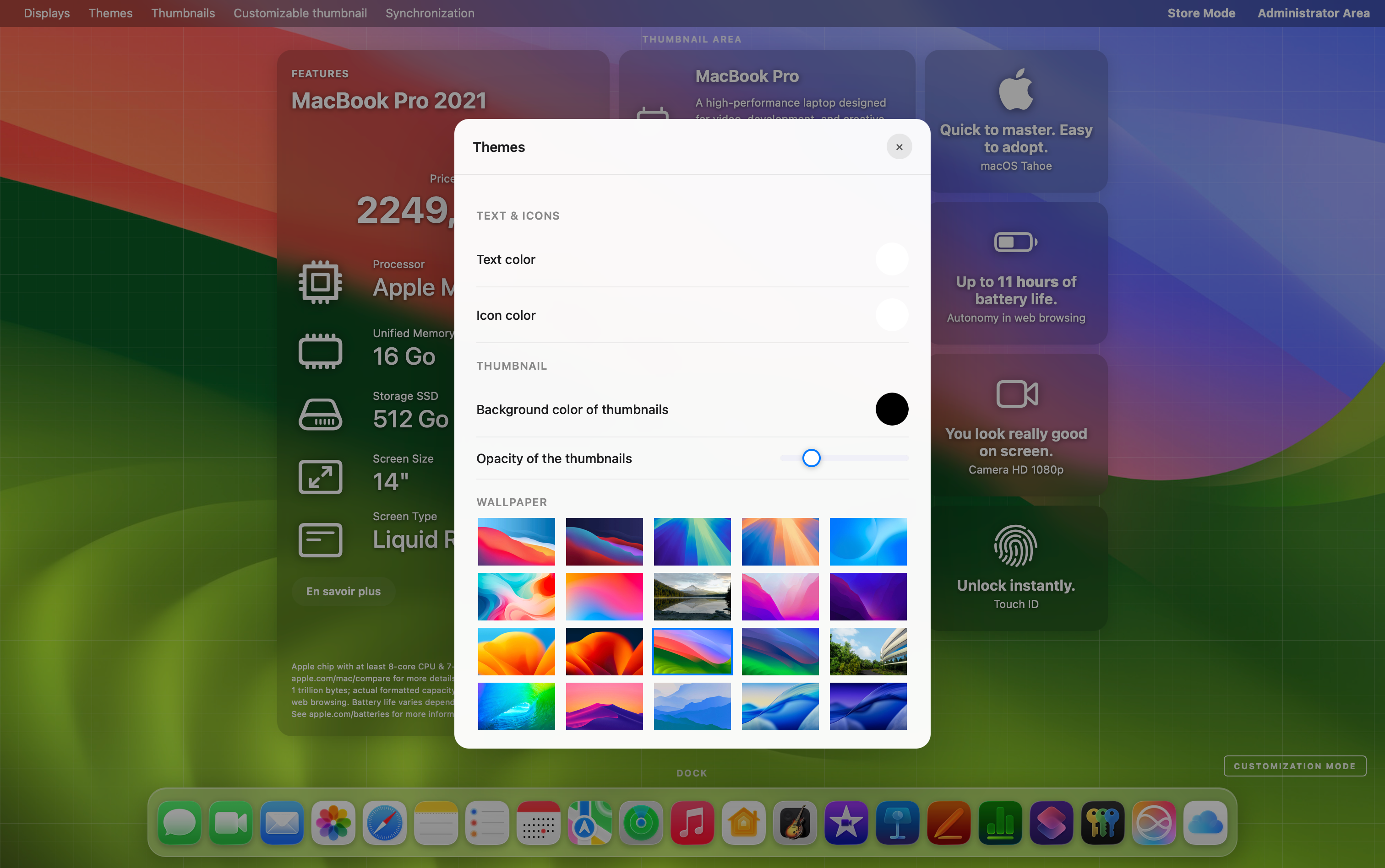DisplayStore interactive dock